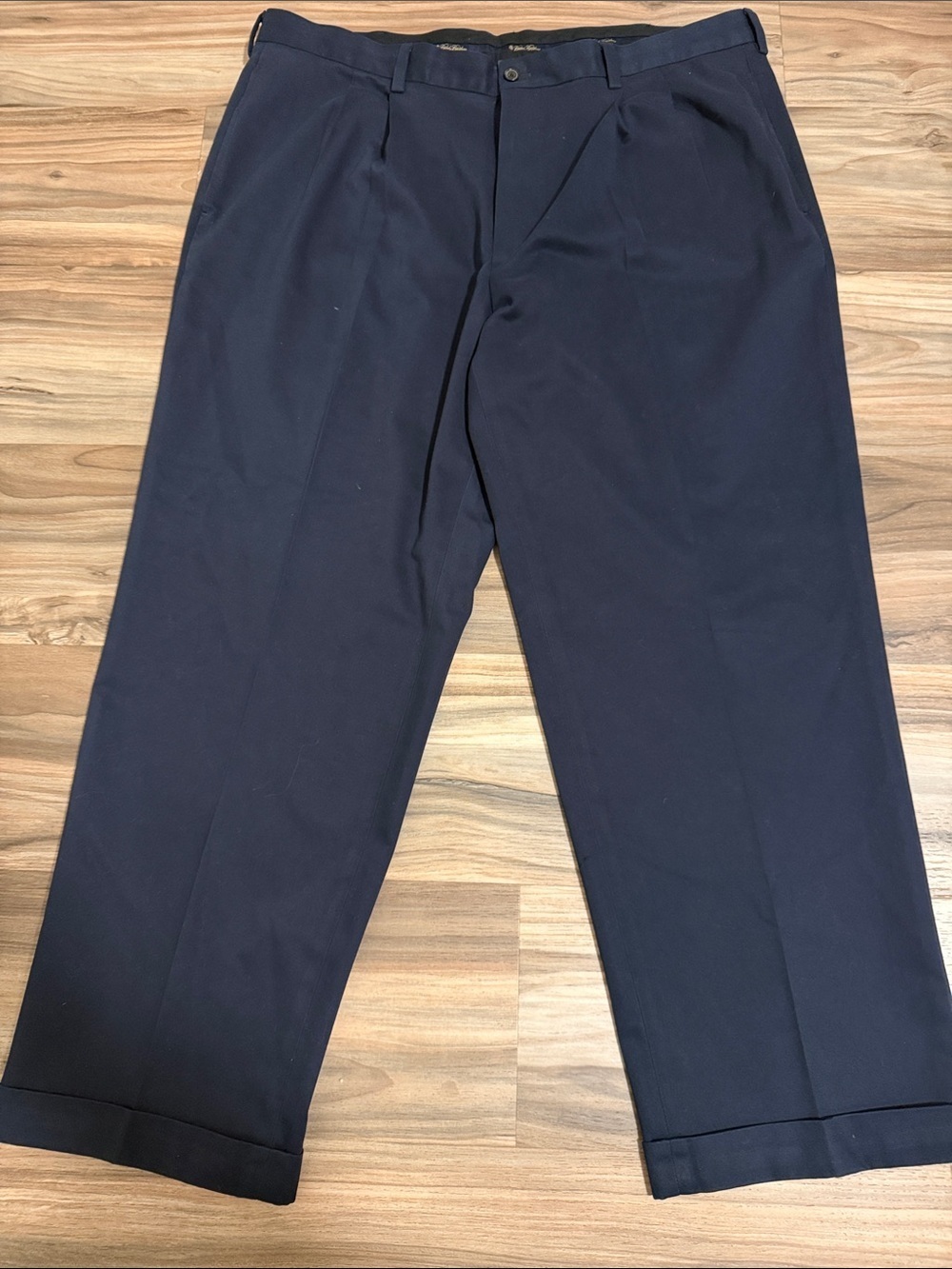 Brooks Brothers Pants Mens 42x30 Navy Blue Advantage Chino Elliot Pleated Cuffed